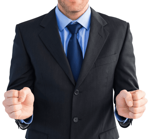 transparent businessman clenching fists in suit - Download Free Stock Videos Pikwizard.com