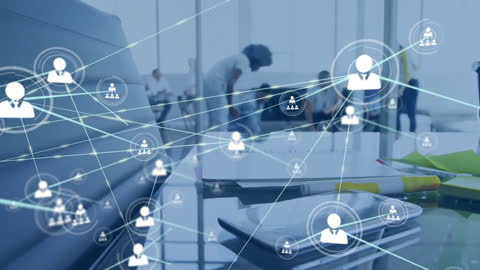 Global Network Connections in Modern Office Setting