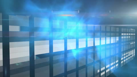 Futuristic Data Processing Animation with Blue Digital Interface