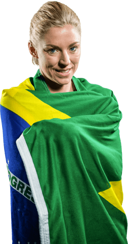 transparent brazilian flag wrapped around sporty woman - Download Free Stock Videos Pikwizard.com