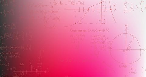 Handwritten Mathematical Formulae on Vibrant Pink Gradient - Download Free Stock Images Pikwizard.com