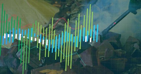 Coal Mining Commodity Market Candlestick Chart Overlay Showing Energy Price Insights