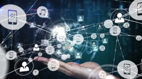 Digital Connectivity Concept with Globe and Hand Symbolizing Technology