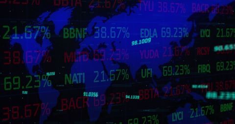 Financial Data Overlay on World Map Reflects Global Market Trends - Download Free Stock Images Pikwizard.com