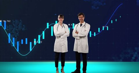 Doctors Analyzing Financial Trends in Healthcare Innovations