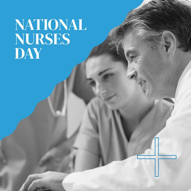 National Nurses Day Celebration with Medical Professionals Working Together - Download Free Stock Templates Pikwizard.com