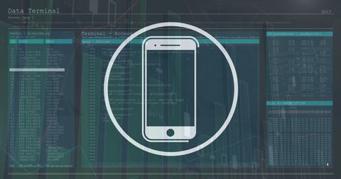 Smartphone Icon Overlaid on Data Analytics Interface - Download Free Stock Images Pikwizard.com