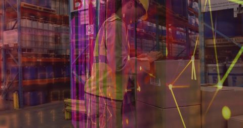 Warehouse Logistics and Digital Connectivity Concept