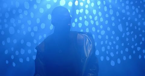 Moody Urban Portrait Under Blue Cinematic Lights