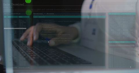 Data Processing Over Hands Typing on Laptop Keyboard - Download Free Stock Images Pikwizard.com