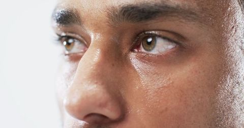 Intense Focus of Determined Athlete in Close-Up Portrait