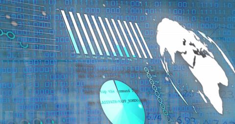 Financial Graph Overlaid on Digital Global Data Interface - Download Free Stock Images Pikwizard.com