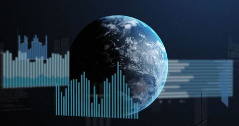 futuristic data overlays on 3d earth globe visualization - Download Free Stock Images Pikwizard.com