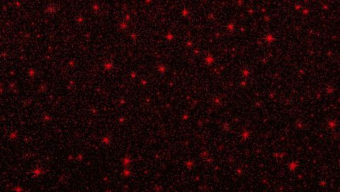 Crimson Starburst Sparkle Field with Glowing Dots and Multi-Ray Bursts