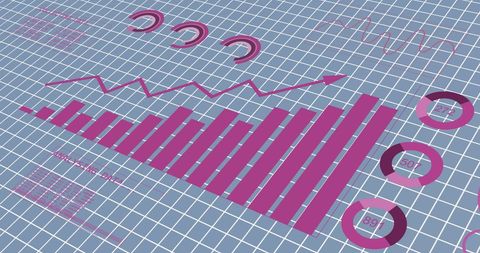 Digital Infographic with Dynamic Elements and Charts on Grid - Download Free Stock Images Pikwizard.com