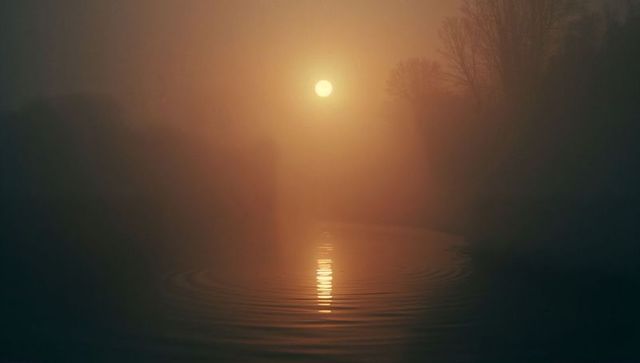 Serene Misty Sunrise Above Tranquil River Valley