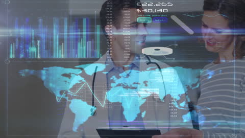 Futuristic Medical Consultation with Data Visualization