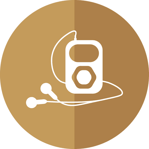 transparent music player icon on brown circle background - Download Free Stock Videos Pikwizard.com