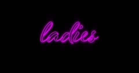 Purple Neon Script 'Ladies' on Black for Retro Designs - Download Free Stock Images Pikwizard.com