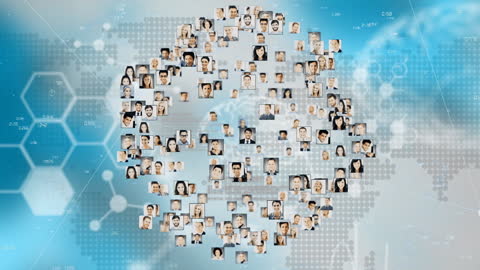 Global Network of Diverse Professionals Overlaying World Map