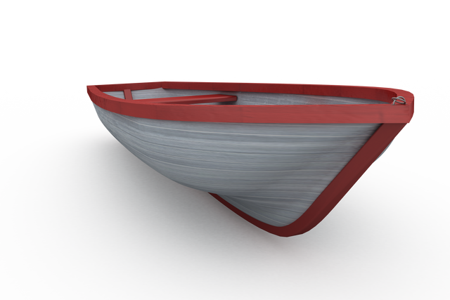 Round Bottom Wooden Boat Painted Red And White Sitting On Transparent Background - Download Free Stock Videos Pikwizard.com