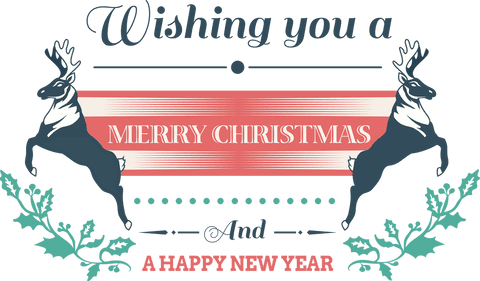 Transparent Merry Christmas and New Year Text with Deer Illustration - Download Free Stock Videos Pikwizard.com