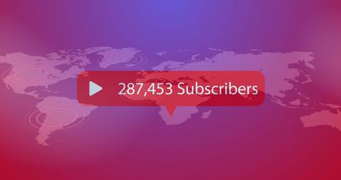 Global Subscriber Growth on Purple World Map Background - Download Free Stock Images Pikwizard.com