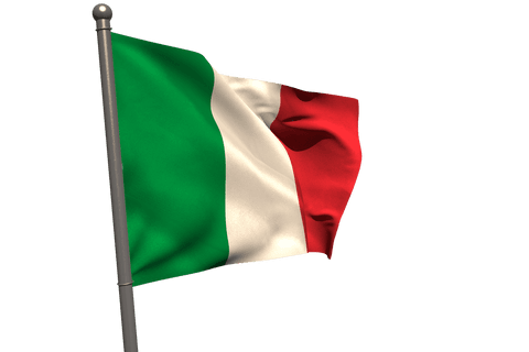 Italian Flag with Transparent Background Waving Vibrantly