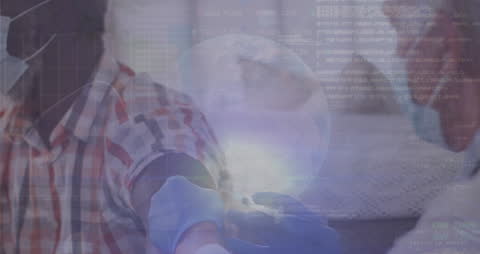 Vaccination and Global Data Processing Animation Concept