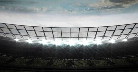 Confetti Rain Over Rugby Stadium With Samoa Theme