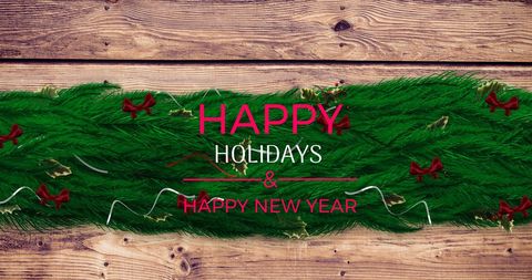 Festive holiday greetings with fir tree decorations