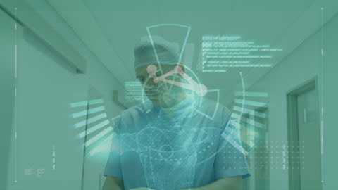 High-Tech Medical Data Interface with doctor Analysis