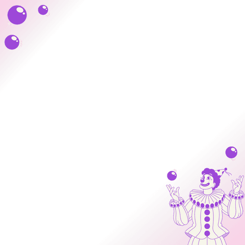Transparent Cartoon Clown Juggling Purple Balls with Pink Border - Download Free Stock Videos Pikwizard.com
