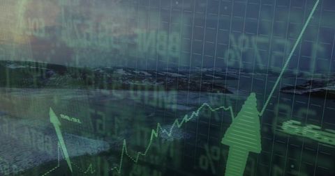 Investment growth with natural background and rising financial chart