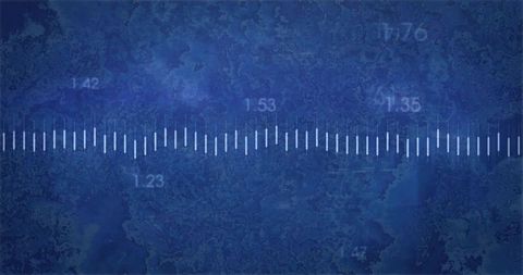 Blue digital interface with numeric scale