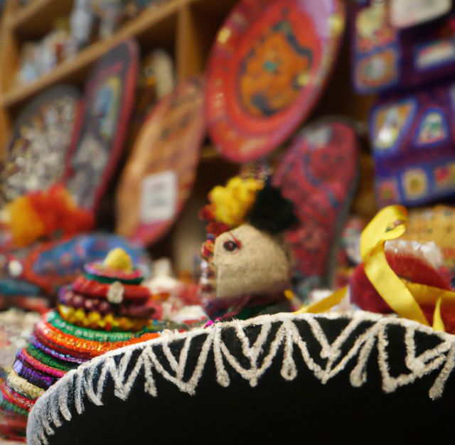 Image of close up of mexican decorated hand made vibrant coloured figurine - Download Free Stock Photos Pikwizard.com