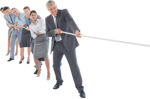 transparent office team engaged in teamwork with rope - Download Free Stock Videos Pikwizard.com