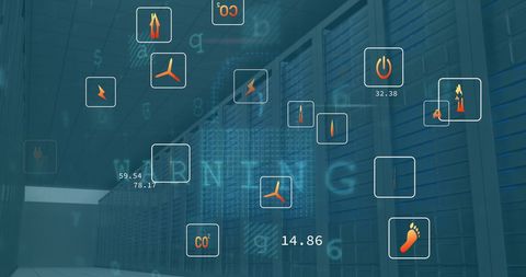 Eco-Friendly Data Processing with Digital Interface in Server Room - Download Free Stock Images Pikwizard.com