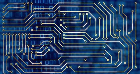 Glowing Circuit Board Over Binary Code Abstract Background - Download Free Stock Images Pikwizard.com