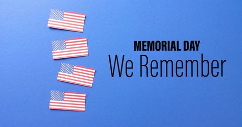 Memorial Day Tribute with American Flags on Blue Background - Download Free Stock Images Pikwizard.com