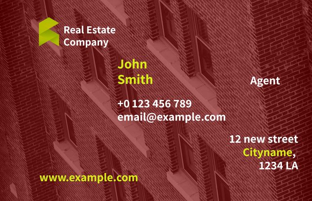 Modern Brick Design Business Card for Real Estate Agents - Download Free Stock Templates Pikwizard.com