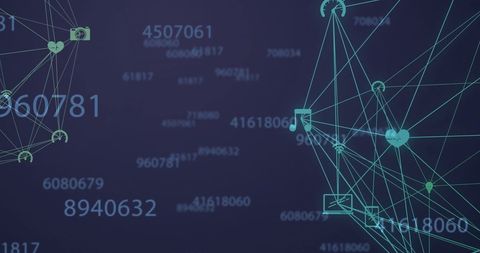 Digital Network Connections with Icons and Data Processing Visual - Download Free Stock Images Pikwizard.com