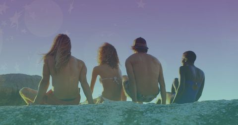 Diverse Group of Friends Enjoying a Summer Beach Escape