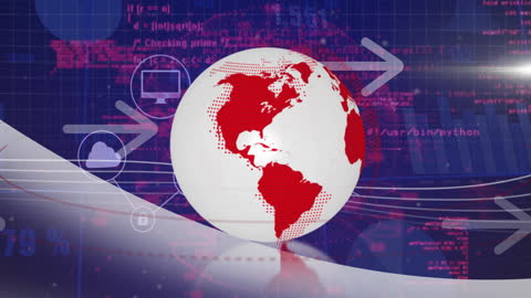 Rotating Digital Globe with Data Streams in Futuristic Network