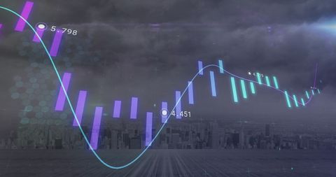 Digital Stock Market Analysis Over City Skyline - Download Free Stock Images Pikwizard.com
