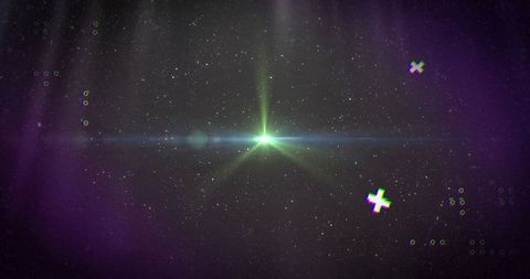 Cosmic Burst with Green Light and Starry Background - Download Free Stock Images Pikwizard.com
