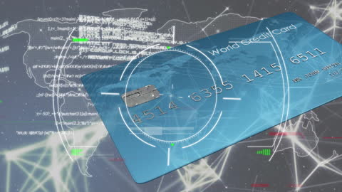 Global Networking Technology and Credit Card Interface Visual