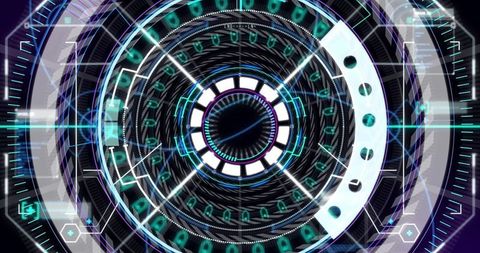 Futuristic Holographic Interface with Rotating Concentric Rings - Download Free Stock Images Pikwizard.com