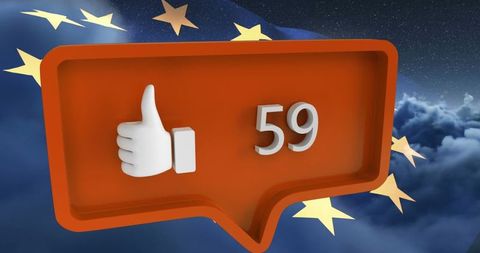 Social Media Like Concept with European Union Flag