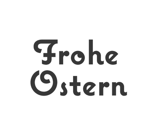 Festive frohe ostern text on transparent background